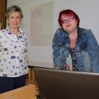 Pilar López y Montserrat Boix durante su participación en las jornadas sobre feminismo y nuevas masculinidades. SECUNDINO PÉREZ