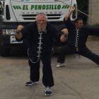 Luis Jiménez y su hijo Bili, dos maestros en artes marciales. DL