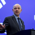 El comisario de asuntos económicos y financieros, fiscalidad y aduanas de la Comisión Europea, Pierre Moscovici, durante una conferencia en Sofía (Bulgaria).