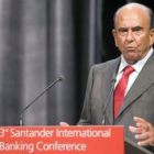 Botín, durante el discurso que pronunció ayer en la Conferencia Internacional de Banca.