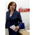 La consejera de Salud de Navarra, María Kutz, tras la rueda de prensa