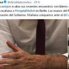Tuit de La Moncloa con las manos de Sánchez en primer plano