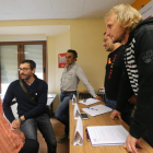 Trabajadores de Roel en una asamblea en Ponferrada.