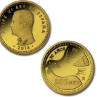 La moneda de 4 escudos de oro, valorada en 200 euros, con la efigie del rey Felipe VI.