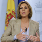 La ministra de defensa, María Dolores de Cospedal, confirma que son dos los militares expedientados por el vídeo del tanque.