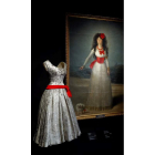 Vestido de cóctel inspirado en un Goya (duquesa de Alba). NARANJO
