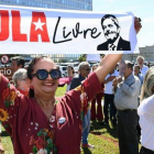 Manifestación en apoyo para la libertad de Lula da Silva.