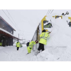Nieve en la estación de Busdongo