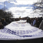 Cabecera de la vigésimo novena 'marea blanca', celebrada en Madrid, este domingo.