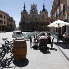 Plaza Mayor de Astorga, con el Ayuntamiento al fondo.