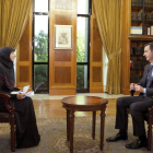 Al Asad, durante una entrevista de la televisión Al Mana.