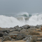 Temporal en el Maresme, en Vilassar de Mar, este martes.