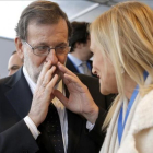 Mariano Rajoy y Cristina Cifuentes, durante el último congreso del PP, el pasado 10 de febrero.