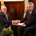 El presidente de Ecuador Lenin Moreno y Josep Borrell, ministro español de Asuntos Exteriores.