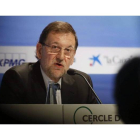El presidente del Gobierno, Mariano Rajoy (i), expuso la situación económica española y sus perspectivas de futuro en el contexto europeo con motivo de su intervención en la clausura de las XXIX jornadas organizadas por el Círculo de Economía en Sitges (B