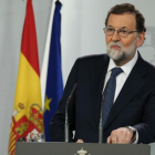 Mariano Rajoy anuncia en la Moncloa el envío del requerimiento a Carles Puigdemont.