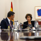 Rafael Catalá y Soraya Sáenz de Santamaría, en la Moncloa.