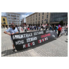 Protesta de trabajadores de la limpieza en Ponferrada. LUIS DE LA MATA