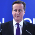 El primer ministro británico, David Cameron, ayer, en rueda de prensa.
