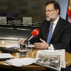 El presidente durante la entrevista concedida a RNE.