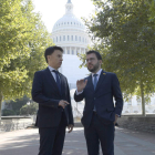 Pere Aragonés en Washington con el presidente de la Cámara catalana. LANIN NOLLY