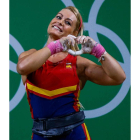 Lidia Valentín realiza su habitual gesto de alegría tras certificar su bronce olímpico en Río. BIZERRA