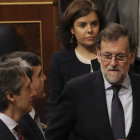 El presidente del Gobierno, Mariano Rajoy,ayer en el Congreso de los Diputados. BALLESTEROS