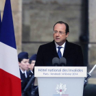 El presidente francés, François Hollande, este viernes, durante una ceremonia en París.