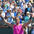 Nadal celebra su triunfo ante Krajinovic.