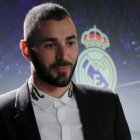 Karim Benzema tras firmar su renovación con el Madrid. ALVARADO