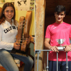 Nerea Lorenzo, cinto Provincial y «Garra» femenina. A la derecha, Adrián Rodríguez, campeón juvenil, revelación sénior. A.B.