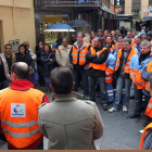 Los trabajadores de Urbaser, en una asamblea reciente.