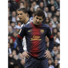 Messi, junto a Cristiano Ronaldo, en el último clásico disputado.