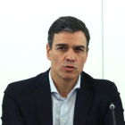 El líder del PSOE, Pedro Sánchez, el viernes en la sede del partido.