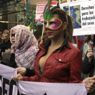 Las prostitutas se manifestaron ayer por las calles de Madrid.
