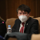 Samuel Folgueral, de USE, en el último Pleno. L. DE LA MATA