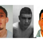 De izquierda a derecha, los tres principales procesados por los atentados de Catalunya de agosto de 2017: Driss Oukabir, Mohamed Houli Chemlal (al poco de ser rescatado por los bomberos tras la explosión del chalé de Alcanar) y Said Ben Iazza.