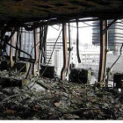 Imagenes del interior del edificio tras ser arrasado por el fuego