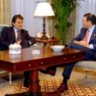 Juan José Ibarretxe recibió ayer en el Palacio de Ajuria Enea al líder de CiU, Artur Mas
