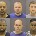 Los seis policías acusados de la muerte de Freddie Gray.