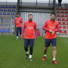 Messi y Suárez, en la ciudad deportiva en el último entrenamiento antes de volar a Glasgow.