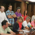 El Comité de Empresa, durante su comparecencia de prensa.