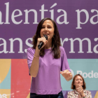 Ione Belarra ayer, en Murcia. MARCIAL GUILLÉN