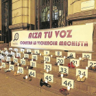 Concentración contra las agresiones machistas celebrada en la plaza de España de Zaragoza.