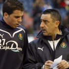Jorge, a la derecha, ejerce como integrante del cuerpo técnico del Real Valladolid tras colgar las botas como futbolista.