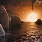 Recreación de la Nasa de la superficie del exoplaneta Trappist-1. NASA