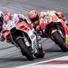 Dovizioso le ganó esta vez la partida al líder del Mundial de MotoGP, el español Marc Márquez. BRUNA