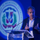 El expresidente del Gobierno espanol Jose Luis Rodriguez Zapatero dicta la conferencia La igualdad de genero como derecho en la sede de la Cancilleria dominicana en Santo Domingo Republica Dominicana.