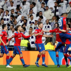 Los jugadores del CSKA de Moscú celebran el gol de Arnór Sigurdsson.