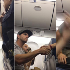Imágenes del incidente en el vuelo de Delta Airlines.